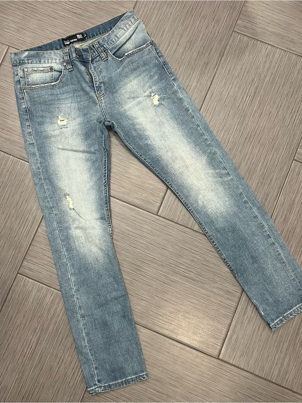 Men's RSQ Light Blue Distressed Slim Jeans 31x30